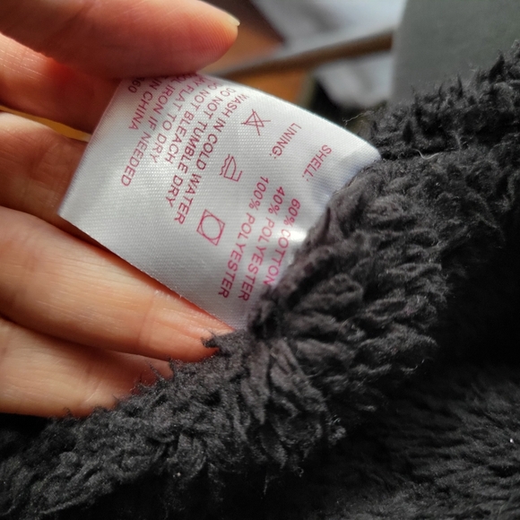 Glow and Grow Sherpa Charcoal Women's Cowl Neck Jacket with Toggles Size Small - Picture 11 of 12